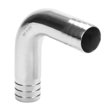 Imagem de DERPIPE Encaixe de farpa de cotovelo sanitário - aço inoxidável 304 2.5 cm farpado x 2.5 cm farpado 90 graus cotovelo casa brew mangueira acoplamento de farpa