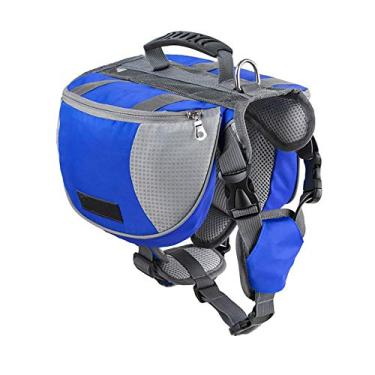 Imagem de Mochila ajustável para cães da Lifeunion para treinamento de acampamento e caminhadas, Azul, Medium