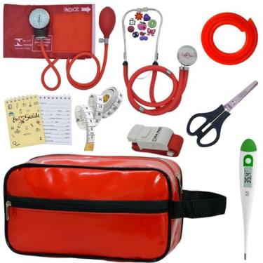 Imagem de Kit Academico Enfermagem Esfigmomanometro Aparelho de Pressao Estetosc