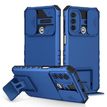 Imagem de Vokuha Capa para Moto E20, Capa para Moto E30/Motorola E40 XT2155 com suporte para lente de câmera deslizante, proteção de grau militar, proteção à prova de choque para Motorola Moto E20 Azul