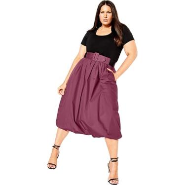 Imagem de City Chic Vestido feminino plus size Paris Days, Roseberry/Blk, 56