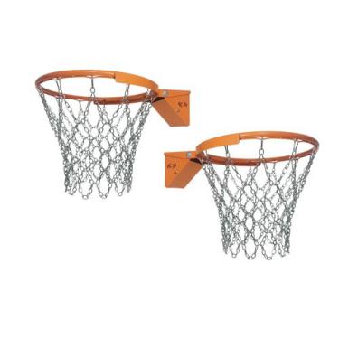 Imagem de Par Aro Basquete Oficial Retrátil Molas E Rede Corrente Aço - Grecco S