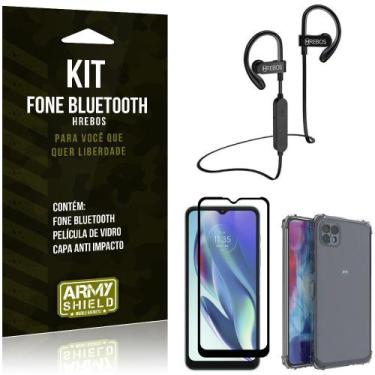 Imagem de Kit Moto G50 5G Fone Bluetooth HS188 + Película 3D + Capa Anti Impacto