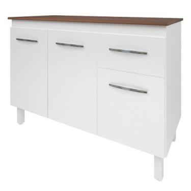 Imagem de Balcão Com Tampo Anita 120 cm Branco Savana Moblis