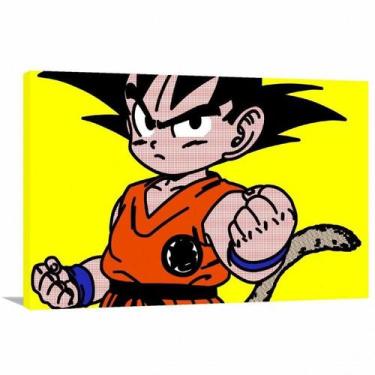 Imagem de Quadro decorativo Goku Pop Art com Tela em Tecido - Wall Frame