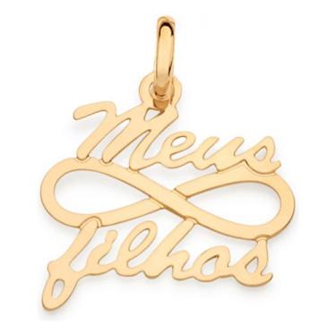 Imagem de Pingente Escrito Meus Filhos Com Símbolo Do 542390 - Rommanel, Branco,