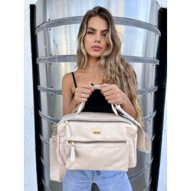 Imagem de Bolsa de couro feminina tiracolo offwhite Janaina - Lançamento