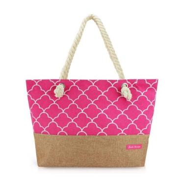 Imagem de Bolsa De Praia Grande Viagem Sacola Compras Jacki Design Sm, Pink