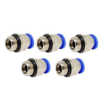 Imagem de Conector Engate Rápido Macho Para Tubo Pu 6mm X 1/4bsp - 5pç - RW BORR