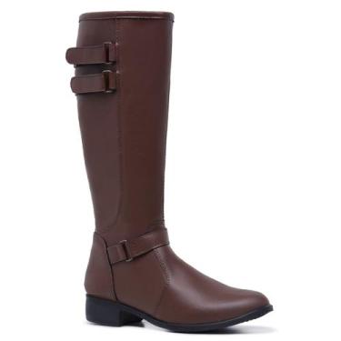 Imagem de Bota Montaria Feminina Gmm Shoes Cano Longo Leve e Macia Moderna 11501