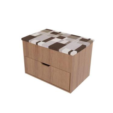 Imagem de Puff Baú Organizador 68x49,5x45 cm Amêndoa Tecido 1013 - Tecnomobili