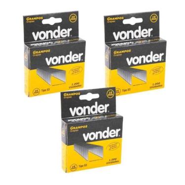 Imagem de Kit 3 Caixa Grampo 16mm Grampeador Elétrico Gpe168 Vonder