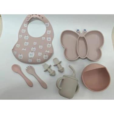 Imagem de Kit de Alimentação Infantil Formato de Borboleta 8 Peças - SE507-Bubul
