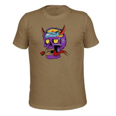 Imagem de Camiseta Plus Size Várias Cores Malha 30.1 Caveira On - Surprass, Bege