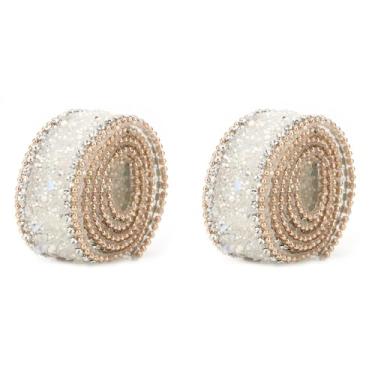 Imagem de Fita de de Cristal de 2,5 X 50 Cm, 2 Rolos DIY Artificial Bling Wrap Roll Corrente Costura Guarnição Aplique para Festa de Casamento Arranjos Florais (# 01)
