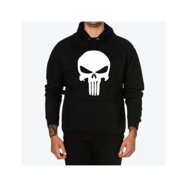 Imagem de Moletom Blusa de Frio Canguru  Unissex Caveira Justiceiro - Mena Infin