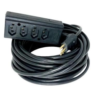 Imagem de Extensão Elétrica 10A/20a Reforçada 30m Pp 2x1,5mm 4 Tomadas - Margiri