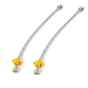 Imagem de Engate Rabicho Par Mangueira Flexivel Misturador Conexao Femea Agua Fria Quente Moconomando Torneira Pia Banheiro Lavabo Cozinha Lavanderia