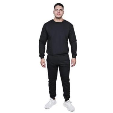 Imagem de Conjunto Moletom Careca Masculino Blusa Sem Capuz + Calça Liso-Masculino