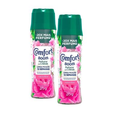 Imagem de Kit 2 Odorizante de Roupas Comfort Boom Perfume em Cristais Euforia Floral 275g
