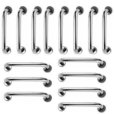 Imagem de Barra de Apoio 40cm Inox Kit 15 Unidades Idoso Deficiente Banheiro Box Quarto Segurança Corrimao Escada Acessibilidade Suporte Resistente