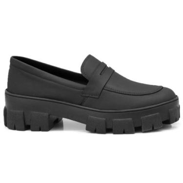 Imagem de Mocassim Feminino Tratorado Blogueira Plataforma Oxford, Preto, 37