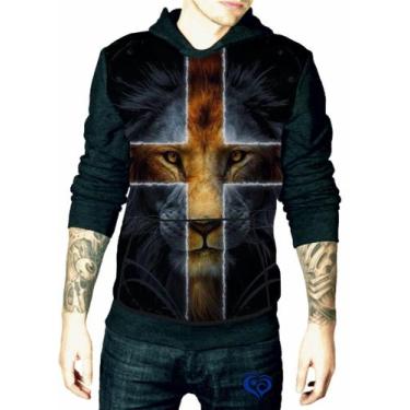 Imagem de Moletom do Leão de Judá masculino Jesus Gospel blusa Adulto - Alemark,
