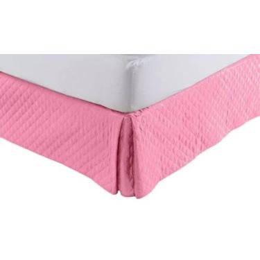Imagem de Saia Box Solteiro Matelasse Ultrassonico - Cortinas Ibitinga, rosa