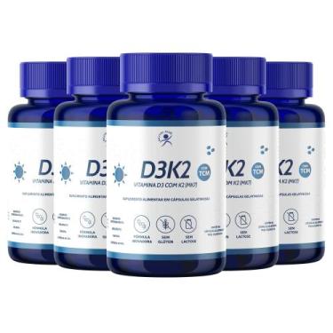 Imagem de Vitamina D3+vitamina K2 (2000 Ui/65mcg) 300 Cáps (5 Frascos) - NUTRIAG