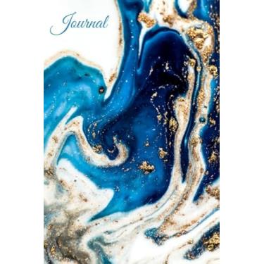 Imagem de Journal: Cream Navy Blue and Gold Marble Cover/Ruled 6x9 Small Composition Notebook for Writing/Blank Lined Paper Book/Cute Card Alternative/Gift for Journal Lovers and Writers