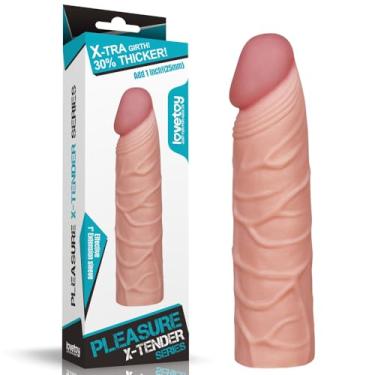 Imagem de Capa Peniana Extensora 17,5cm x 3,8cm Aumento de 5cm Penetrável 13,5cm em Cyberskin Lovetoy X-Tender