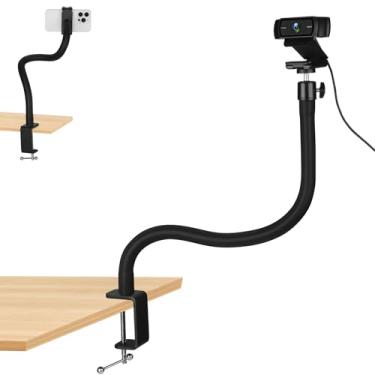 Imagem de Mippko Suporte de webcam para mesa, braço pescoço de ganso de 50 cm compatível com webcam Logitech C920 / C920S / C920x / C922 / C922x / C925e / C930 / C930e / C615 / C960 / BRIO 4K / NexiGo N60 /