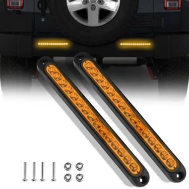 Imagem de AHMURZOE Barra de luz traseira de reboque âmbar de 25 cm 15 LEDs, sinalizador, conjunto de luzes traseiras, fita de luz para carrinho de golfe, caminhão off-road RV, UTV, quadriciclo
