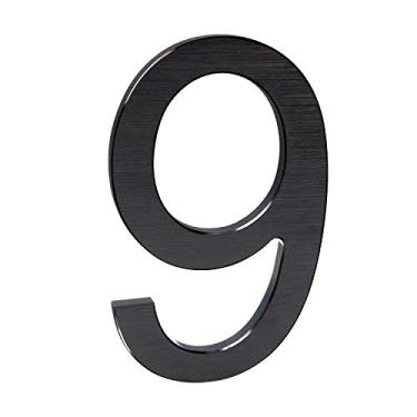 Imagem de Números de casa modernos - número de endereço residencial flutuante de alumínio premium com processo de desenho requintado, 9, 8 Inch Black