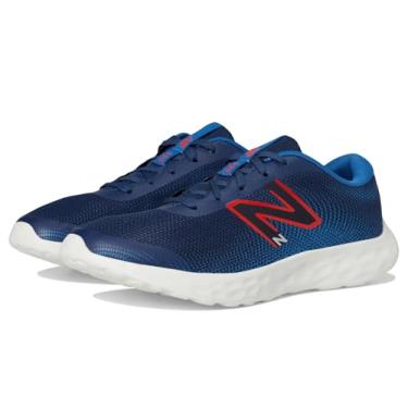 Imagem de New Balance Tênis de corrida unissex infantil 520 V8 com cadarço, Azul-marinho/Neo Flame, 4 Big Kid