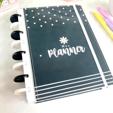 Imagem de Planner Diário Preto e Branco Sistema Inteligente de Disco Amor Infinito Cadernos Edição 2025 (MÉDIO - Colegial)