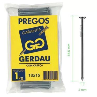 Imagem de prego gerdau 13x15 com cabeça 1 kilo