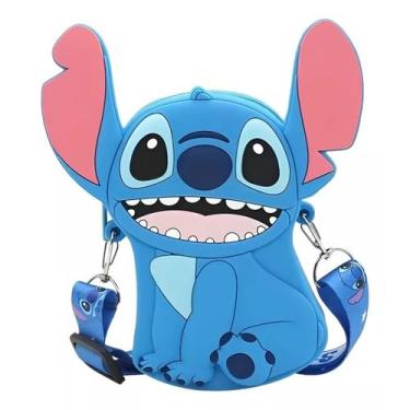 Imagem de Bolsinha Stitch Infantil Menina Silicone Mini Com Alça Lançamento Novi