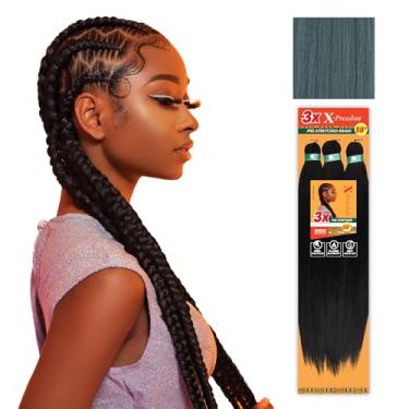 Imagem de Sensationnel Xpression prestretched braiding hair - 3x xpression 58inch kanekalon fiber flame retardant smooth yaki braid - 3x x-pression 58 inch (1 pack, SAGEGREEN)