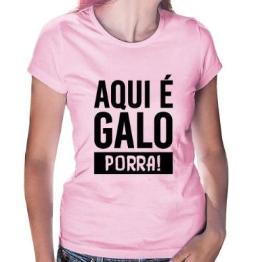 Imagem de Baby Look Aqui é galo  - Foca na Moda, Rosa bebê, GGG