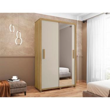Imagem de Guarda Roupa Suécia Com Espelho Cinamomo/Off White - RV Móveis