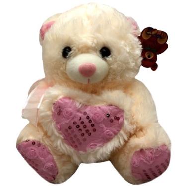 Imagem de Boneco De Pelúcia Urso Ursinho Com Coração - Ótimo Para Decoração Ou Presente - Satyam