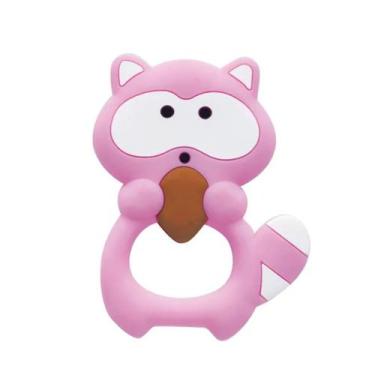 Imagem de Mordedor de Silicone Guaxinim Rosa  Buba