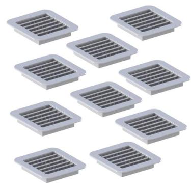 Imagem de Kit 10 Grades Ventilação Quadrada Encaixe 13x13 Exaustores - MARELAGO