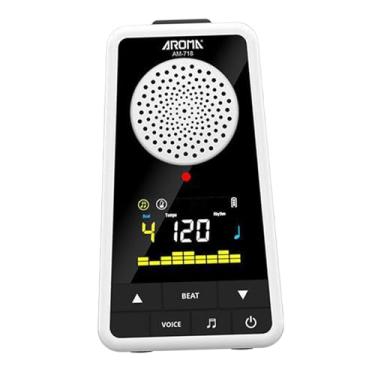 Imagem de Esquirla Mini metrônomo digital, metrônomo eletrônico, leve e fácil de usar o portátil de batida de batida para bateria saxofone de flauta, Branco