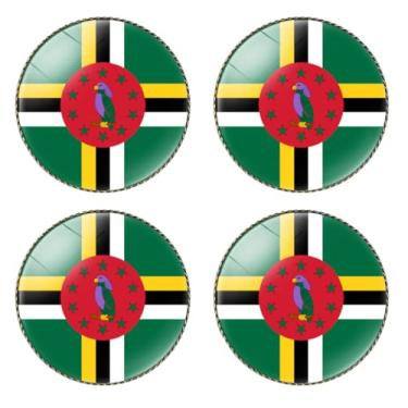 Imagem de HSQCEZ 4 pçs broche de bandeira Dominica redondo 2,5 cm, alfinetes de lapela crachá de lembrança para chapéu, mochila de roupas, acessórios de broche de bandeira dominicana, lembrancinhas de festa,