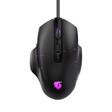 Imagem de chatreey Mouse para jogos com fio – mouse USB com fio de computador com 7200DPI, programável de 7 botões para escritório doméstico, formato ergonômico para computadores Windows, Macs, iPad, PC e