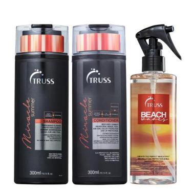Imagem de Truss Miracle Summer Kit Shampoo Condicionador e Beach Waves Leave-in 