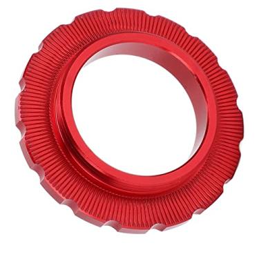 Imagem de Centerlock Lockring, Universal Centerlock Rotor lo Liga Bicicleta Disco Freio Adaptador Rodado Hub Barril Eixo Disco Rotor Anel de Bloqueio (Vermelho)