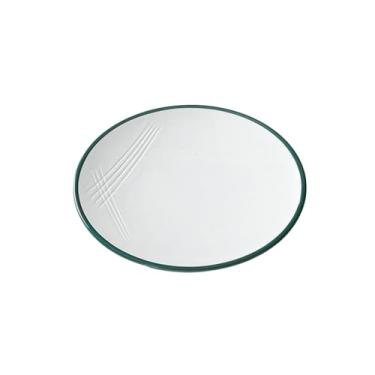 Imagem de Prato redondo comercial para louça, prato quente de porcelana de imitação de restaurante - verde escuro e branco P0905-7,5